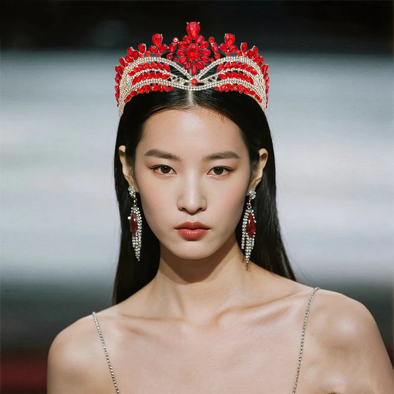 

Crystal Baroque Tiaras And Crowns Prom Rhinestone Bridal Diadem Crown Taira For Women Wedding Hair Accessories Jewelry Crown