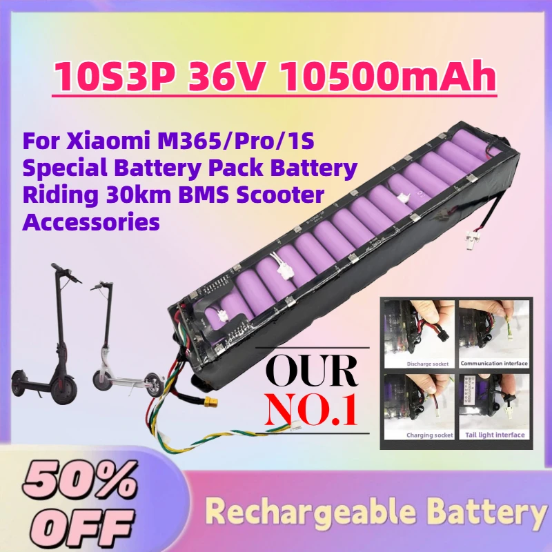 

Upgrade 10S3P 36V 10.5Ah Li-Ion Battery for Xiaomi M365/Pro/1S Special Battery Pack Battery Riding 30km BMS Scooter Accessories