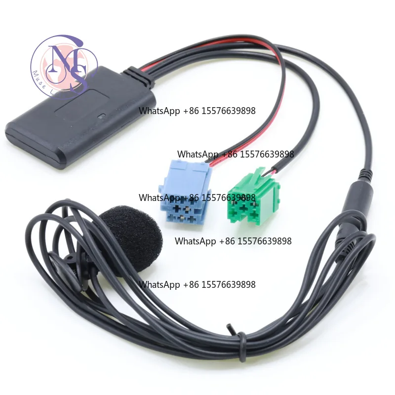 Bluetooth Audio Adapter for Renault, DC12V 6Pin, Car Stereo AUX-IN Cable