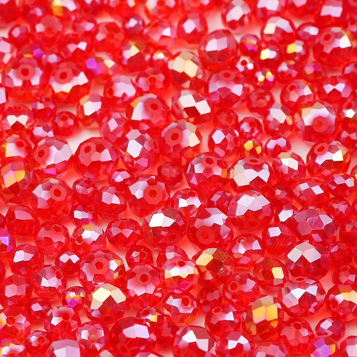 2-10mm Red AB Austrian Crystal Glass Faceted Flat Round Loose Spacer Beads For Jewelry Making Bracelets Necklace DIY Accessories