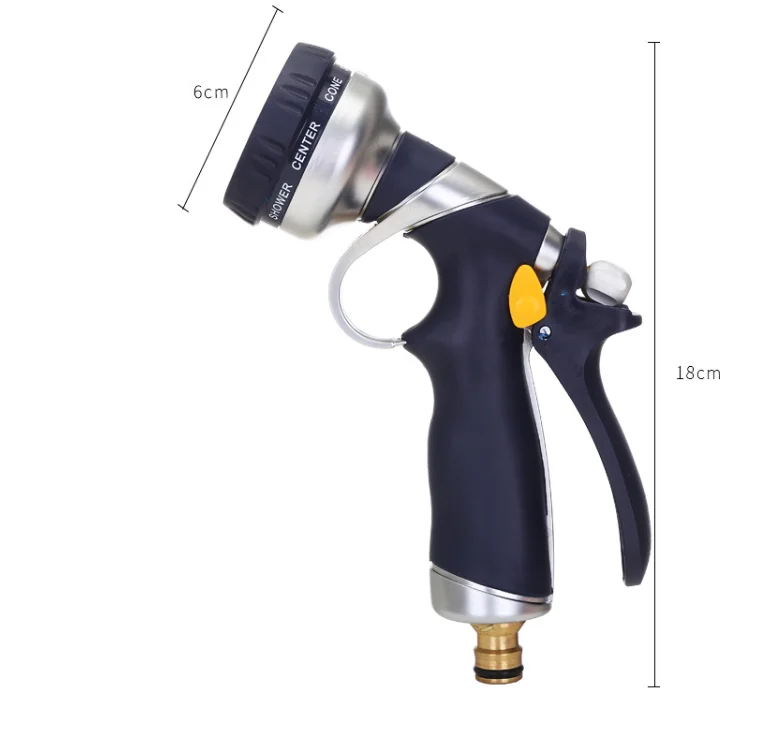 Zinc Alloy High Pressure Water Gun - 15" Car Wash Spray Nozzle With Brass Connector For Garden & Auto Cleaning