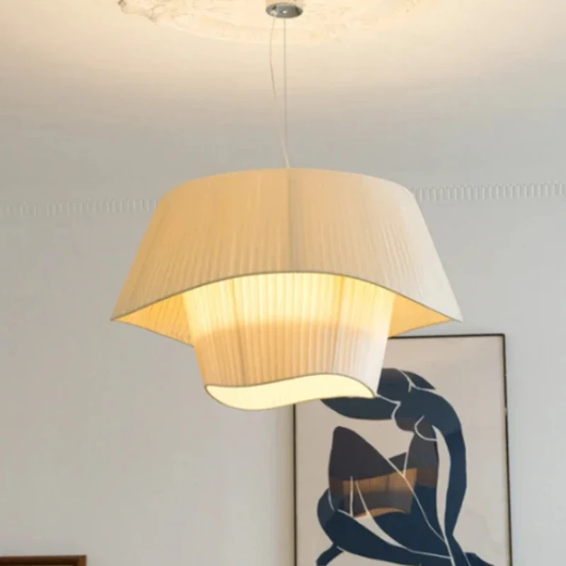 GELITAYIN الشمال النسيج قلادة تركيبة إضاءة للمطبخ غرفة نوم غرفة الطعام الأبيض البيج أضواء السقف مصابيح معلقة المنزل #1