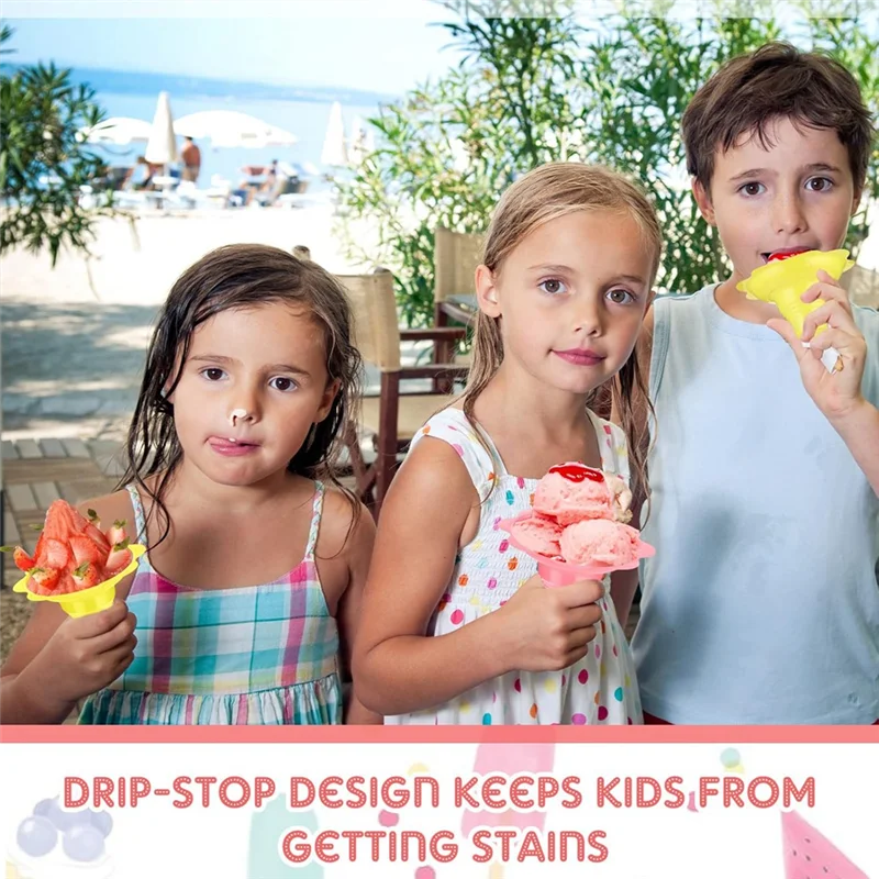 

A26F-200 Pieces 4 Oz Colorful Shaved Ice Cups Flower Shaped Snow Cone Cups Leak Proof Plastic Snack Ice Cream Bowls