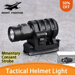 Lampa taktyczna na kask stroboskopowy teleskopowy Zoom Survival FAST Mini Scout latarka z uchwytem na kapelusz Camping polowanie