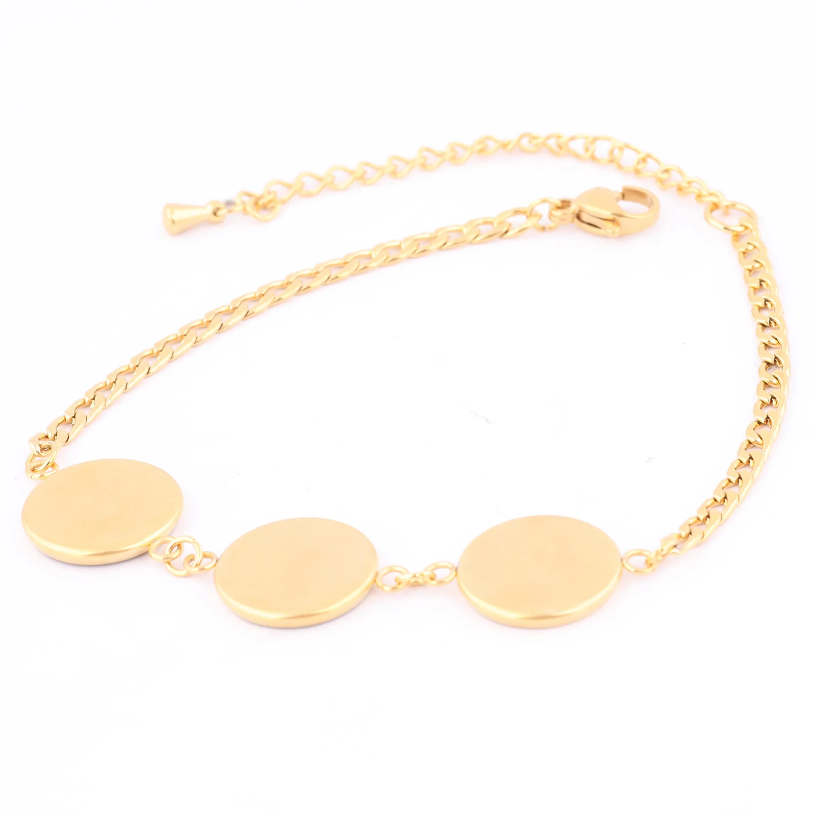 سوار سلسلة مطلي بالذهب قاعدة الفراغات ، الفولاذ المقاوم للصدأ ، إعدادات الحافة ، إكسسوارات صنع المجوهرات ديي ، تناسب 12 أو كابوشون ، 2