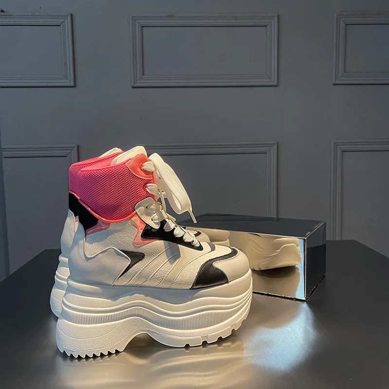 Kobiety najlepsze trampki moda wiosna jesieล Casual wysoka podeszwa obcasy buty botki prawdziwa skรณra luksusowy projektant marki 40