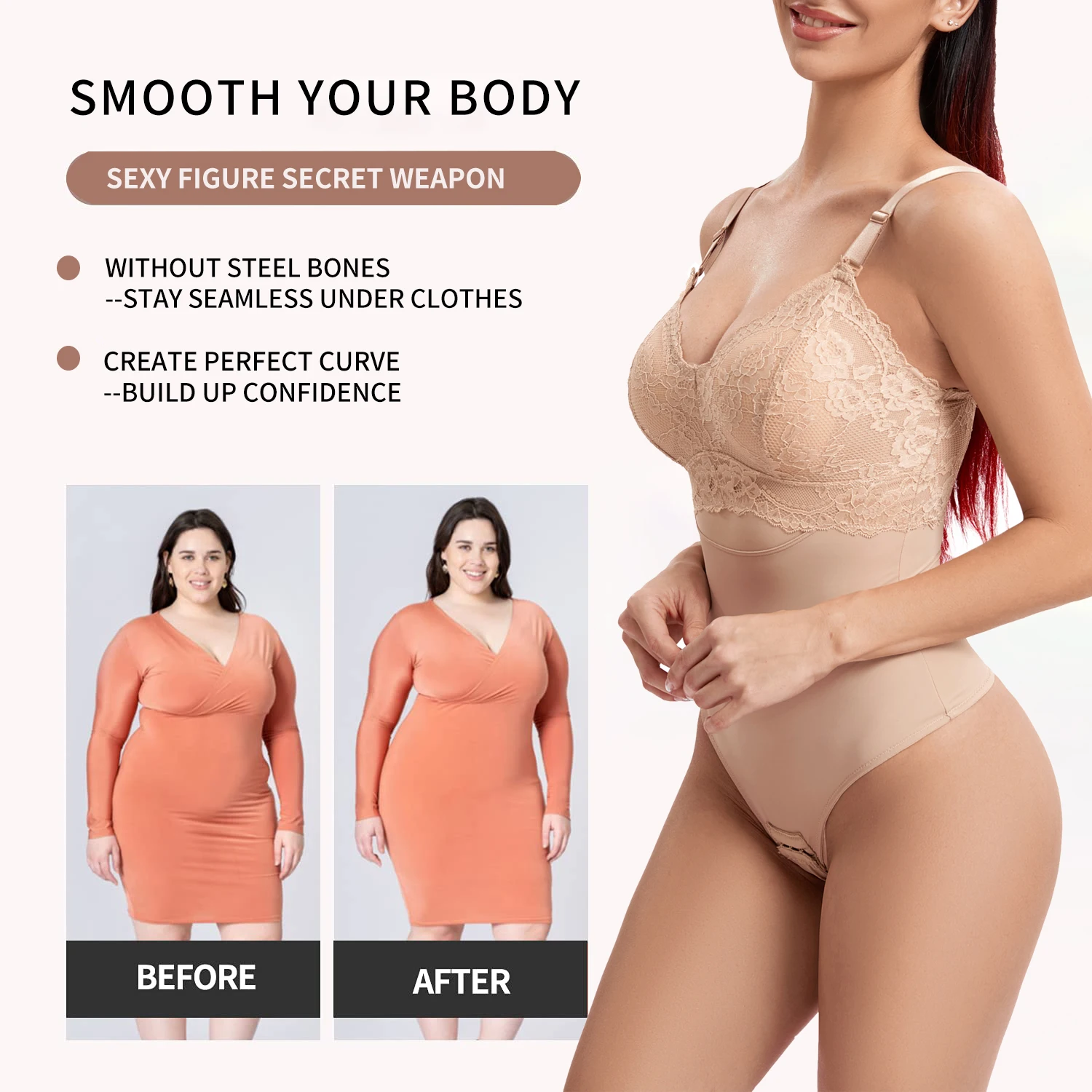 Lace Thongs Bodysuit Shapewear Women Seamless Full Body Shaper Slimming Waist Tummy Control Underwear Flat Belly Smooth Corset