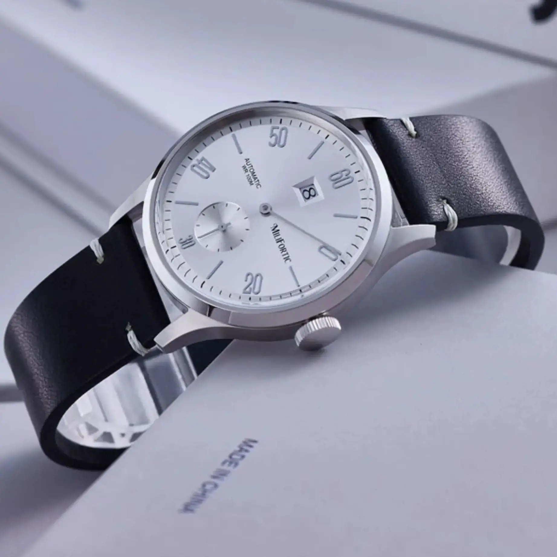 Relógio Automático Masculino Milifortic Aviador 38mm com Hora de Salto, Relógio Mecânico com Espelho de Safira ST17 Mov Pilot