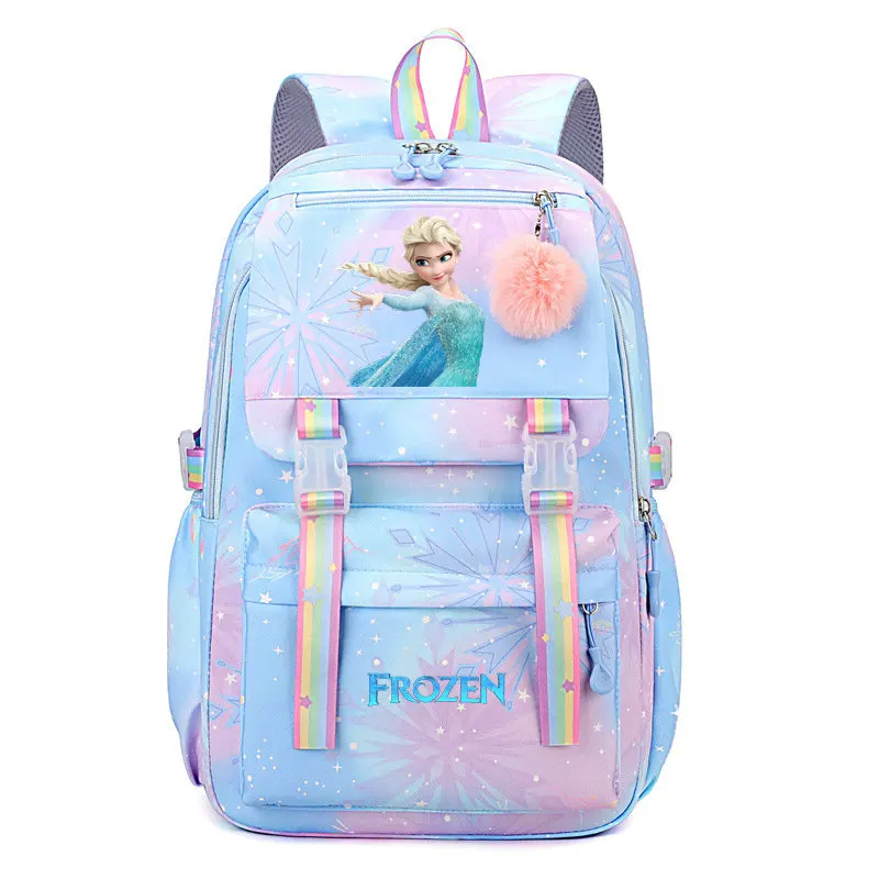 

MINISO Kawaii Frozen Girls Kids Backpack Women Teenagers Schoolbags Travel Laptop Rainbow Backpack