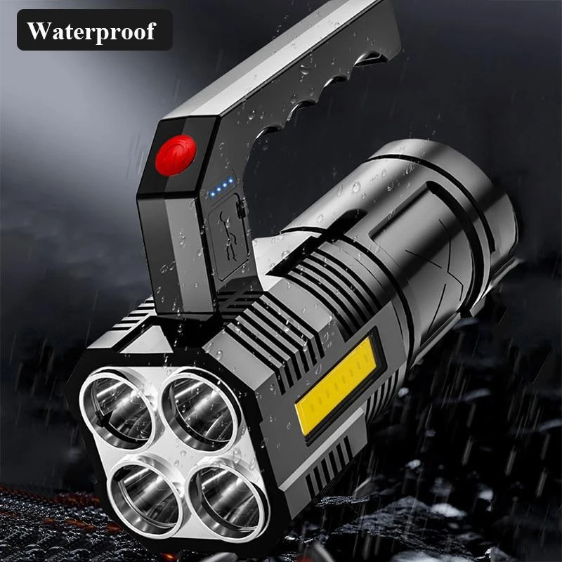 

Portable flashlight USB charging with power display COB side light outdoor camping lamp multi-functional High-powered flashlight