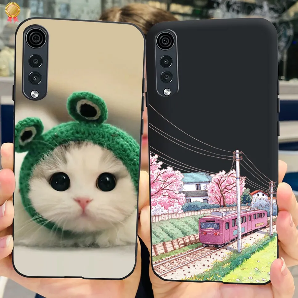 For LG Velvet 5G UW Case Cute Clear Cat Shockproof Black Silicone Soft TPU Back Cover Case For LG Velvet 4G LM-G900EM Phone Case