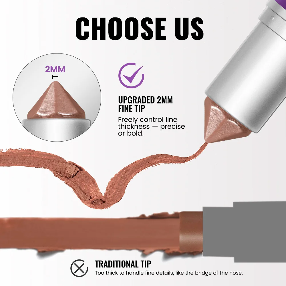 Pudaier 2-in-1 Contour & Highlight Stick - تركيبة مقاومة للماء وقابلة للمزج لنحت الوجه وخافي عيوب كريمي وهايلايتر #1