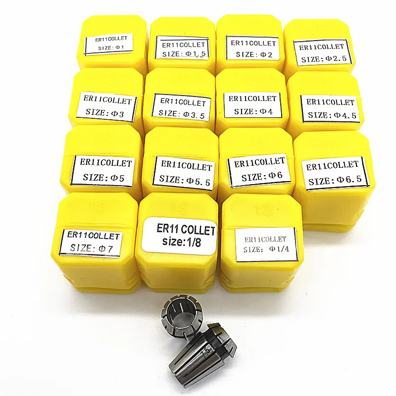 1PCS ER11 spring collet 1 2 3 4 5 6 7 8 1/8 1/4mm high precision chuck kit for CNC engraving machine and milling