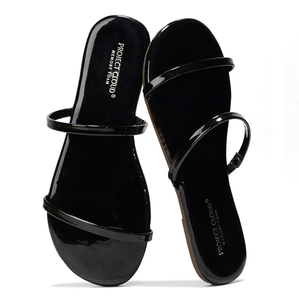 Sandalias de Verano para Mujer 2026 - Chanclas de Playa con Plantilla de Espuma Viscoelástica y Cuero Ecológico - Antideslizantes y Ligeras