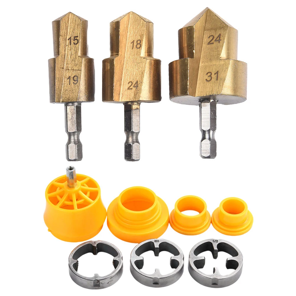 3pc Drill Bit Water Pipe Expansion Electric Drill To Water Pipe Threader Plastic For Power Tools Drill Bits Accessory In Stock