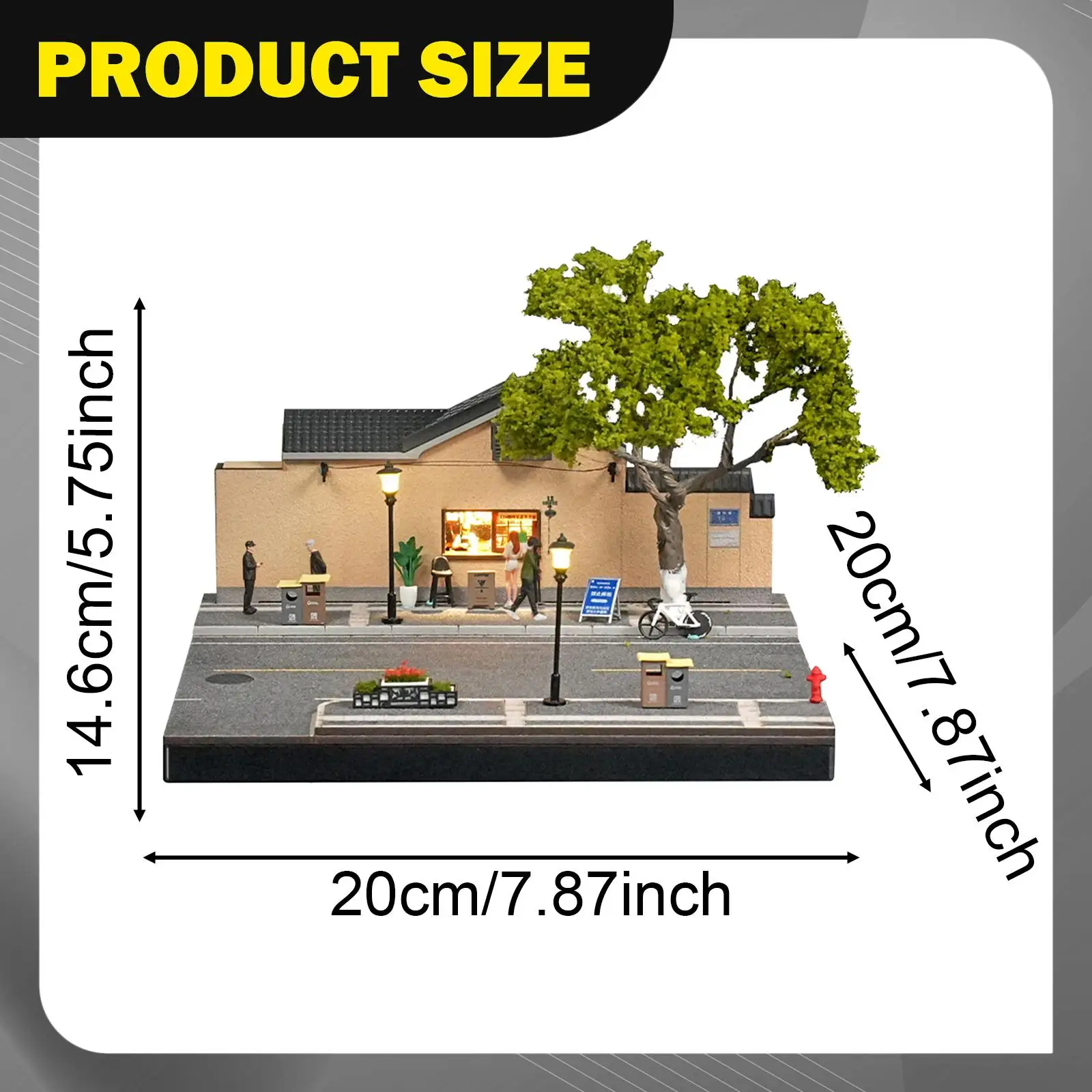 

1/64 Scale Model Car Display Case Street View Diorama Scenario Collectible Gift Decoration Showcase Organizer Display Box