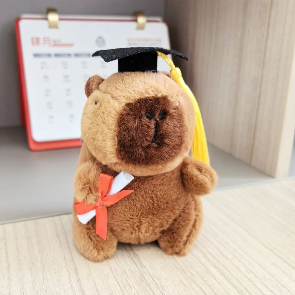 Kawaii Multicolor Capybara Keychain 10-13cm Capibara Bag Hanging Plush Accessories Backpack Pendant Kids