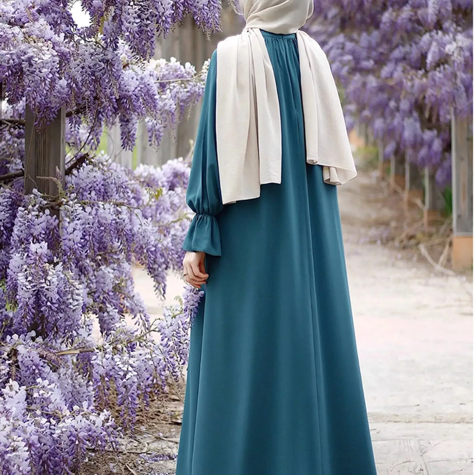 Women Muslim Dress Spring Long Sleeve Abaya Maxi Robe Femme Islamic Clothing Marocain Morocco Caftan Dubai Ramadan Vestido