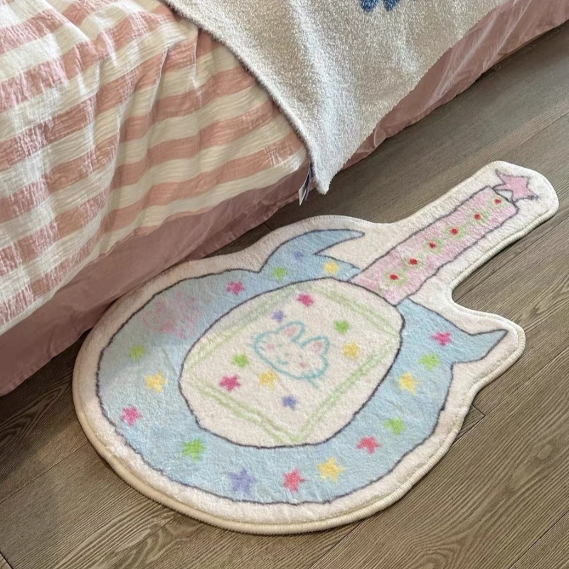 

Cute Cartoon Guitar Shaped Personalized Soft Fluffy Carpet Living Room Floor Mat Bedroom Rugs Bathroom Non-slip Home Decor Mat