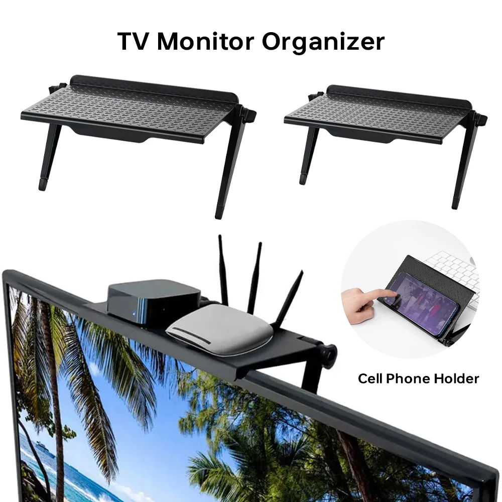 

New Rack TV Monitor Organizer Screen Top Storage Shelf Holder Practical Home Storage Computer Office Multi-functional Organizer