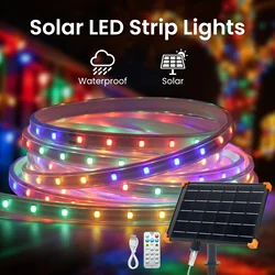 SMD2835 Solar LED Light Strip 5M/10M/15M/20M/30M Flexible Waterproof Rope Tape Diode Outdoor Courtyard Wall Lighting Ribbon Lamp