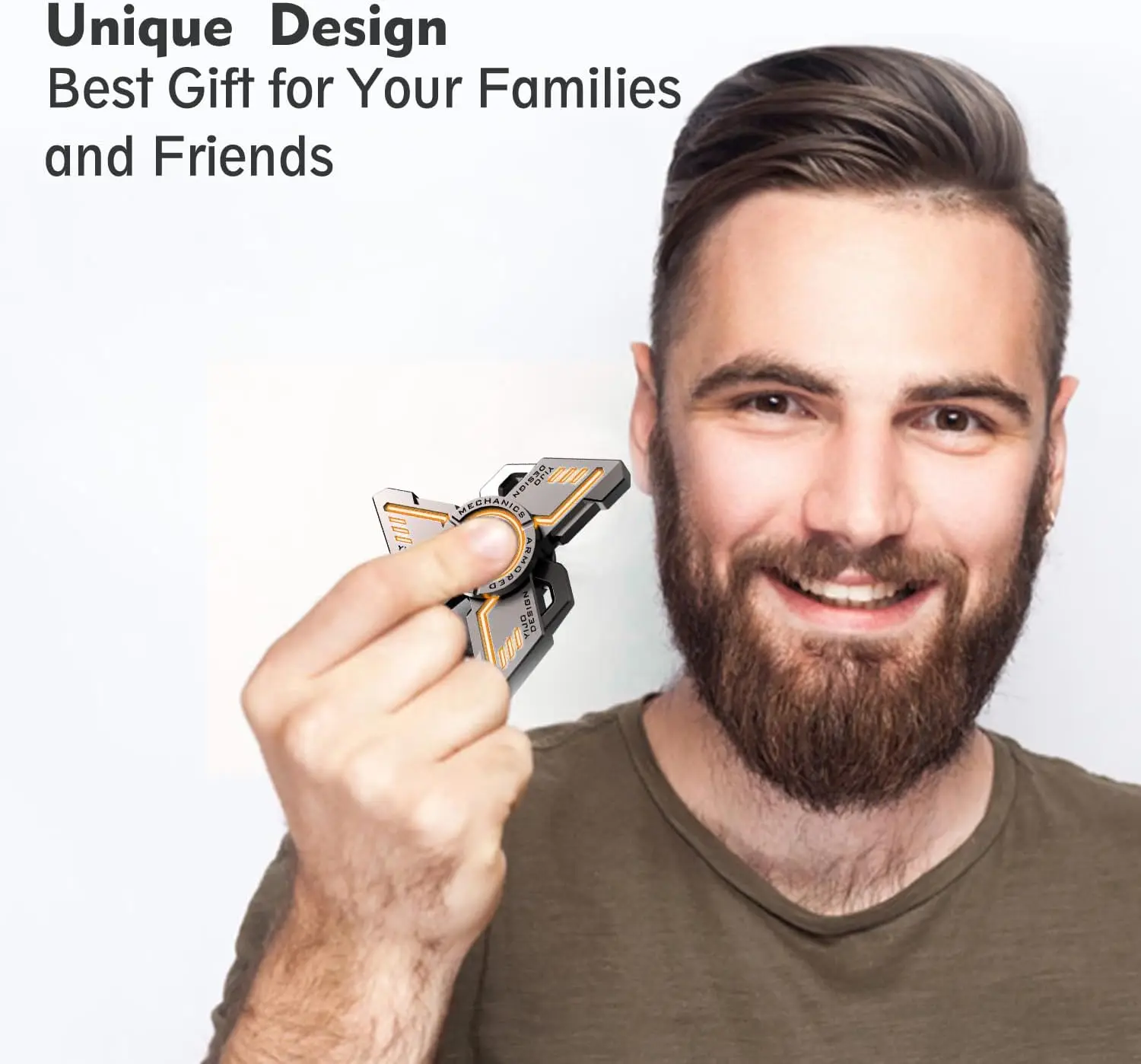 YIJOO Dark Knight Luminous Fingertip Kreisel EDC Sensory Toys Metal Mute Fidget Spinner Noctilucent Fidget Toys