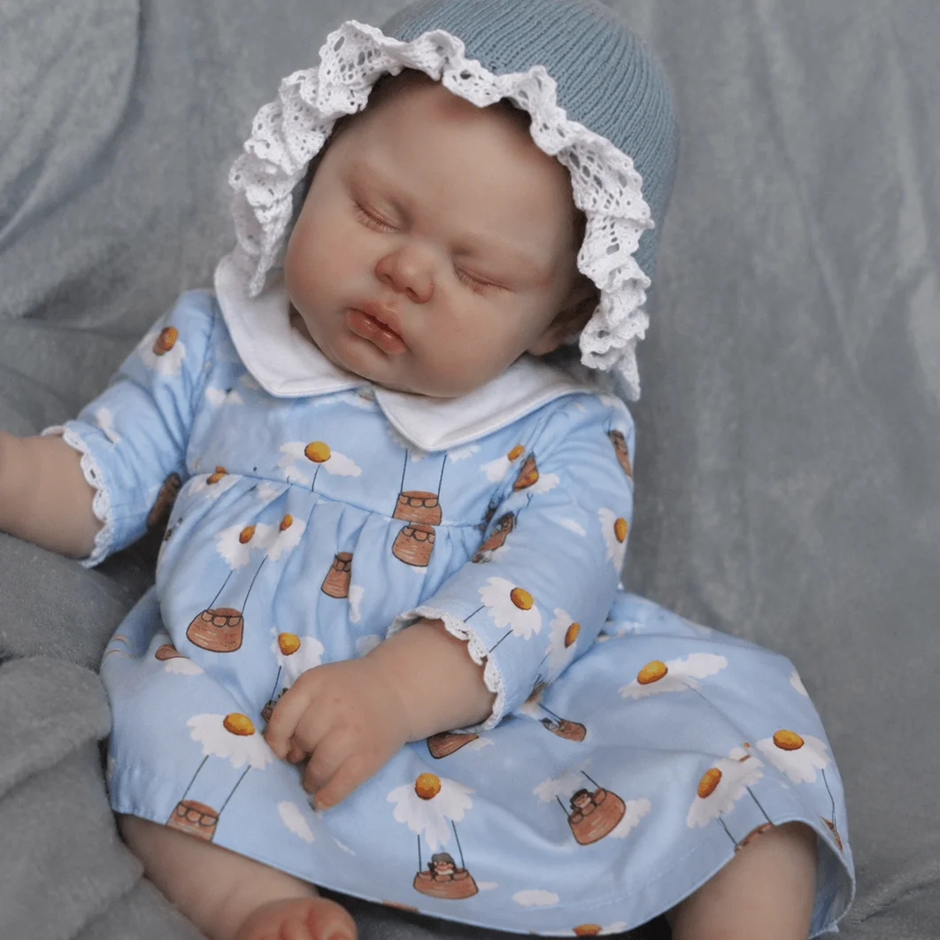 bzdoll-poupee-reborn-artisanale-representant-un-bebe-endormi-jouet-50-cm-corps-en-tissu-et-membres-en-vinyle-cheveux-peints-a-la-main-cadeau-d'anniversaire