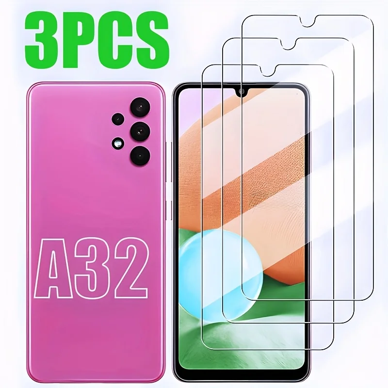 

3Pcs Tempered Glass Screen Protector for Samsung A32 A23 A25 A26 A16 Protective Glass For Samsung A51 A52 A53 A54 A34 A33 Glass