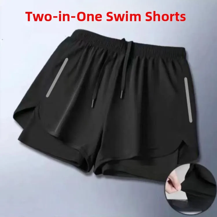 

Swim Shorts Women's Anti-Exposure Swimsuit Four Corners Design Prevent Embarrassment Large Size Men's Single Piece Four Corners