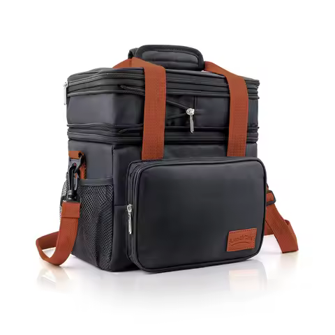 Lunch Box for Woman Men 17L Expandable Insulated Large Cooler Lunch Bag Double Deck Leakproof for Adult/Work/Picnic/Camping