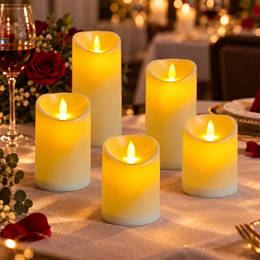 Flameless LED Candle Light Creative Wishing LED Light Battery Powered Halloween Wedding Christmas Home Lighting Decoration