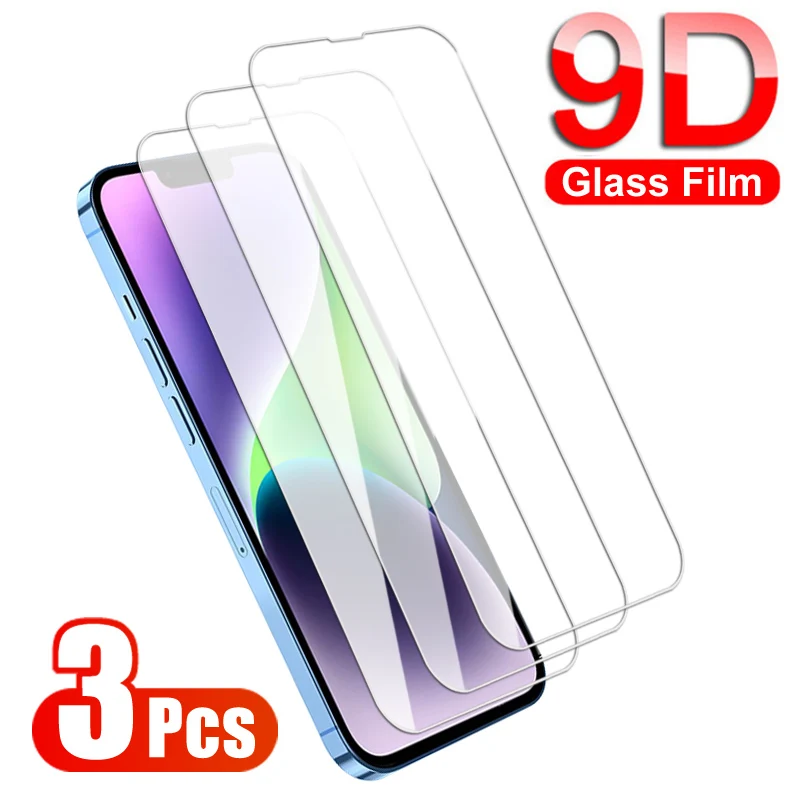 

3 шт. закаленное защитное стекло 11 Pro 12 13 Mini для IPhone XR XS Max 14 15 Plus