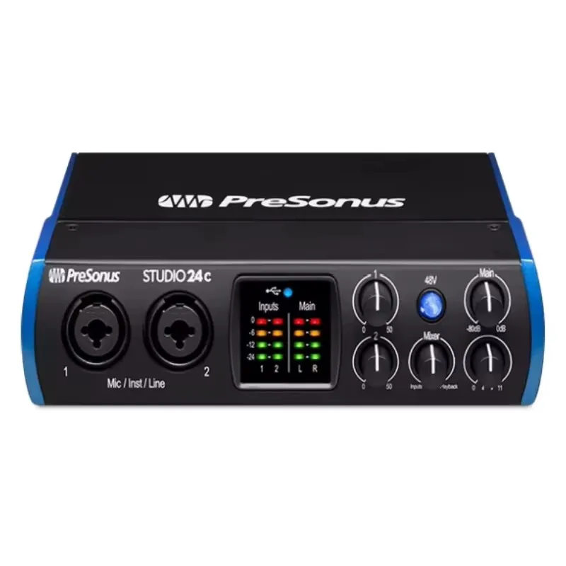 PreSonus Studio 24C USB-C™ compact Audio interface with 2 mircophone preamps for recording vocals and home recording studios