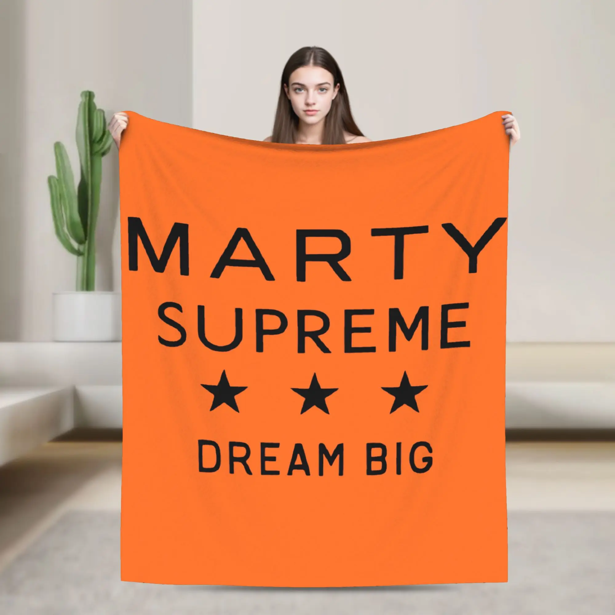 

DREAM BIG Marty Supreme Flannel Blankets Ping Pong Customized Throw Blankets for Home 125*100cm Plush Thin Quilt,