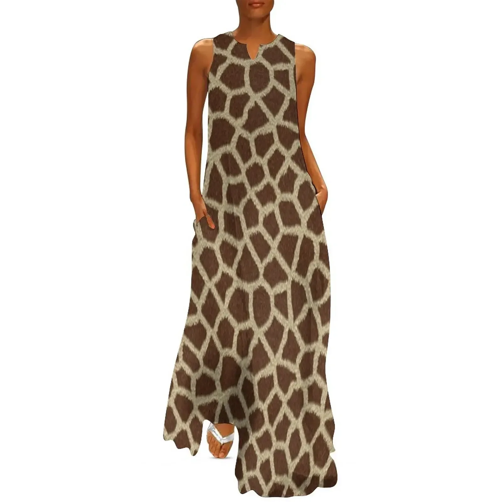 

Giraffe Print Long Dress evening dress long dress women summer Women's summer suit Women's evening