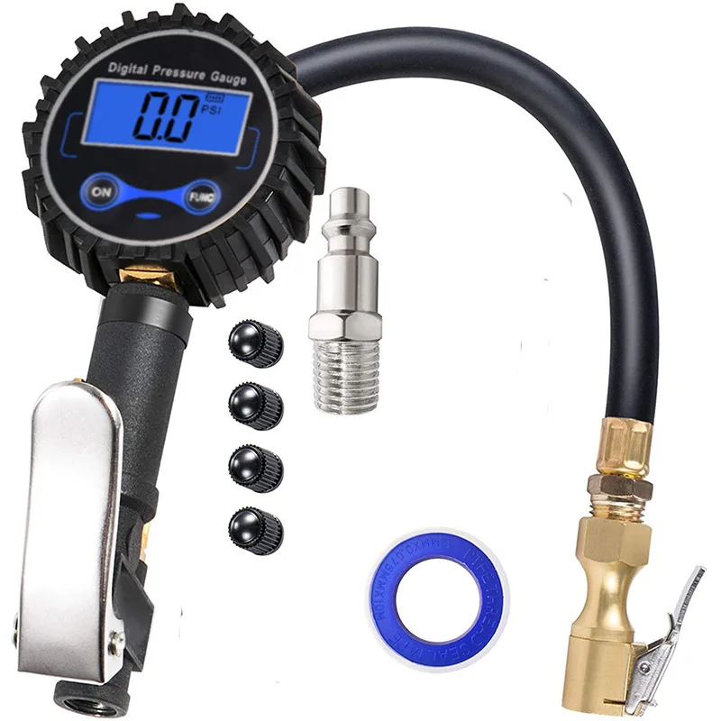Extranet e-commerce popular LCD display air pump tire test instrument pressure gauge automotive barometer tire pressure gauge