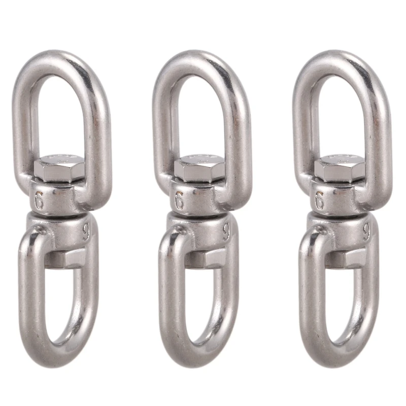 

3X Marine Mooring Stainless Steel 6Mm 15/64 Inch Eye To Eye Swivel Ring