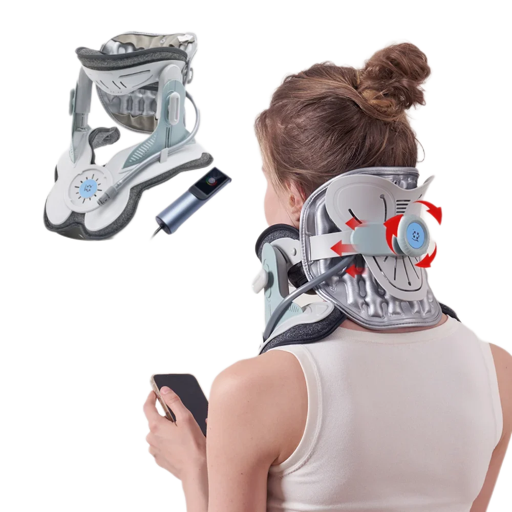 Electric Hand Pump Neck Traction Soft Adjustable Cervical Collar Pain Relief Neck Fixation Brace Custom Logo 2026 Hot Sales