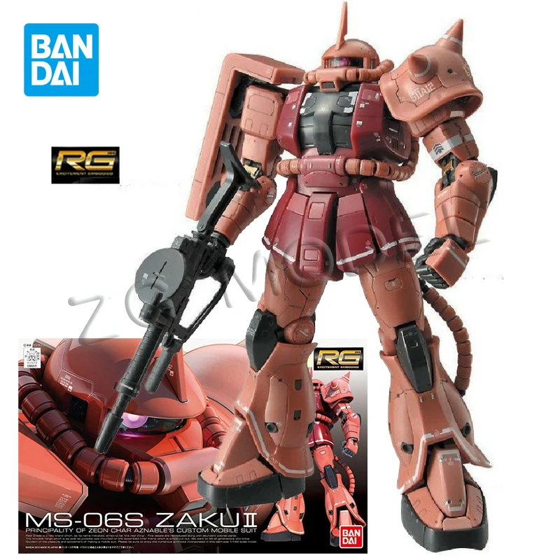 

Bandai RG Gundam MS-06S ZAKU 2 Action Figure Principality of Zeon Char Aznable's Custom Mobile Suit Gundam Model Kit Toys