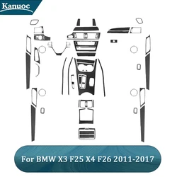 Car Interior Decorative Accessories For BMW X3 F25 X4 F26 2011 2012 2013 2014 2015 2016 2017 Carbon Fiber Black Stickers
