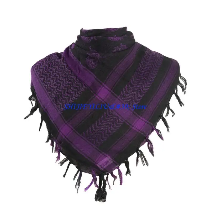 

E21F Skull Pattern Shemagh Square Scarf Keffiyeh Multifunctional Bandana Shawl Wrap