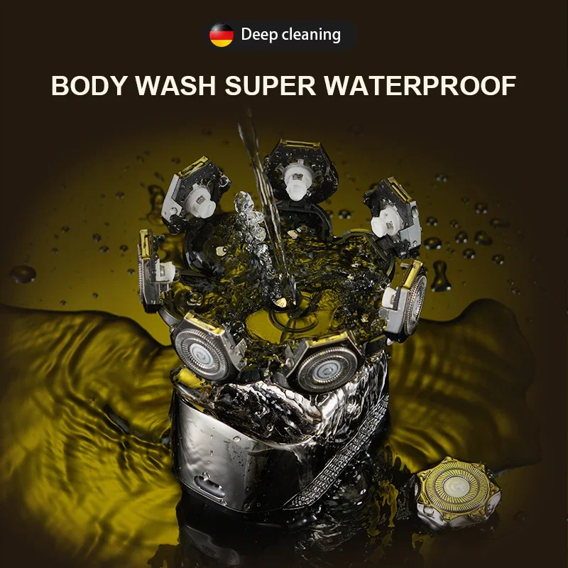 ماكينة حلاقة كهربائية Xiaomi Komingdon IPX6 متعددة الوظائف 5 في 1 ماكينة حلاقة للشعر قابلة لإعادة الشحن ماكينة حلاقة دوارة للرجال ماكينة حلاقة للرأس