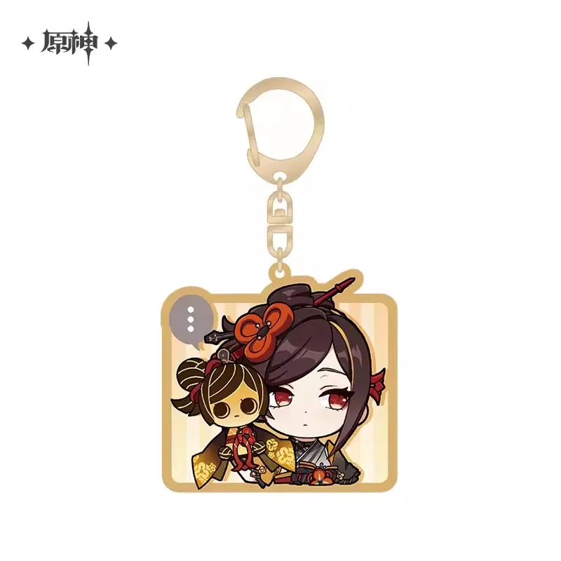 [Genuine] Anime Game GENSHIN IMPACT Q.Ver Emoticon Series Inazuma City Acrylic Pendant  Cosplay Cute Keychain Halloween Gift image 4