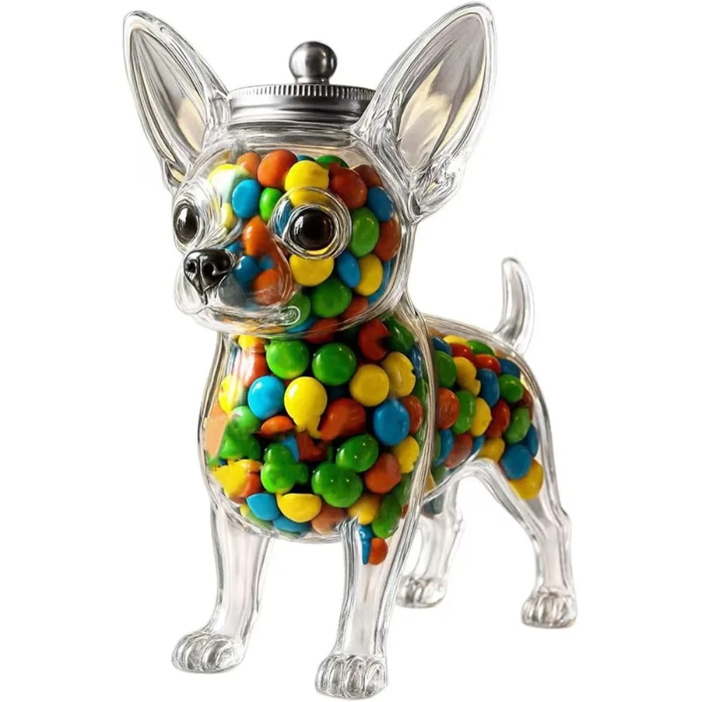 

Creative Lovely Dog Shaped Transparent Glass Jars with Lid Cookie Candy Storage Box for Home Decoration Christmas Children Gifts