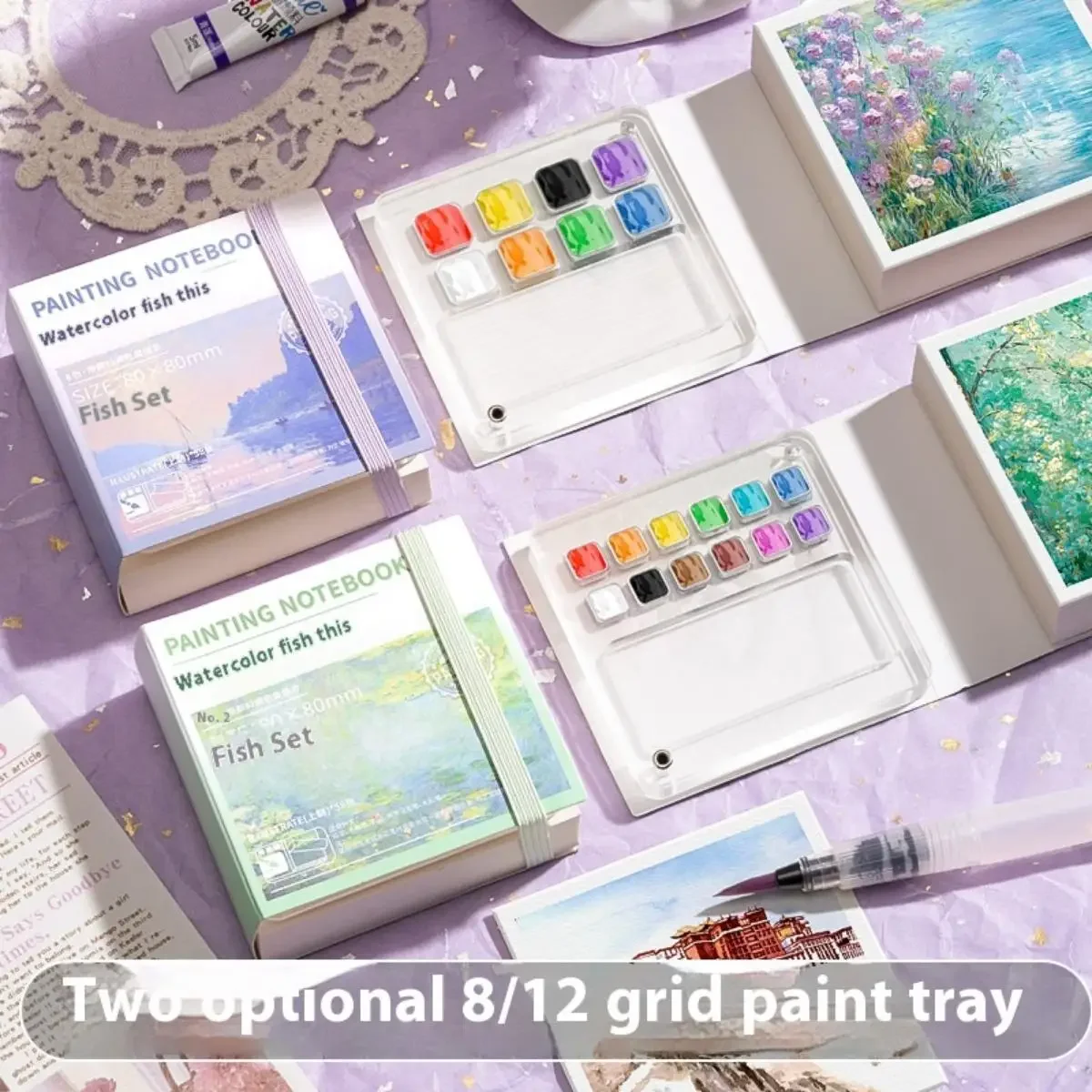 Mini Watercolor Paint Set,Travel Painting Book,Portable Color Palette,For Cards,Drawing Students Back To School Art Supplies