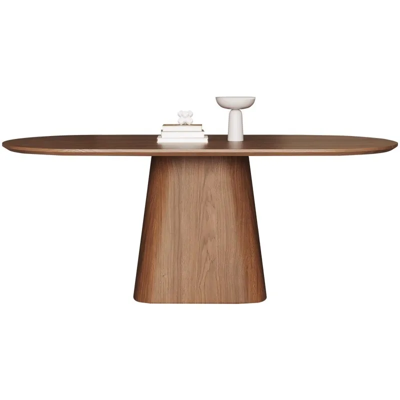 

Retro style solid wood dining table, household small apartment dining table
