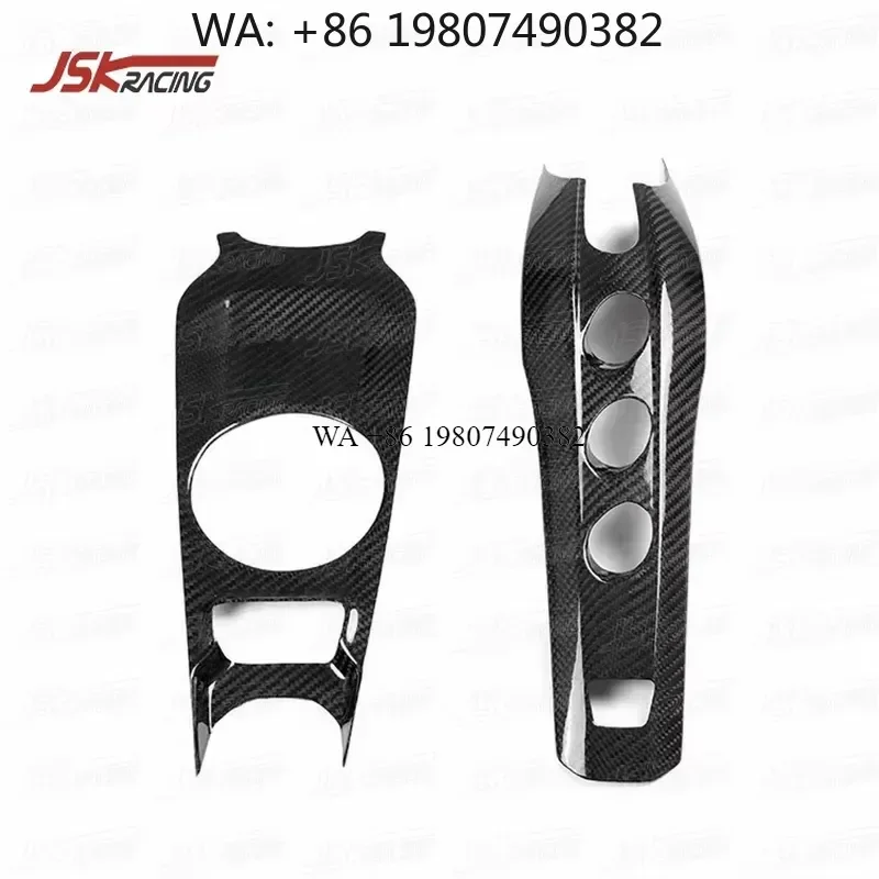 Wmwmnu for F12 Berlinetta 2013-2015 Carbon Fiber Interior Center Console Cover Twill Weave Trim Decorative Panel