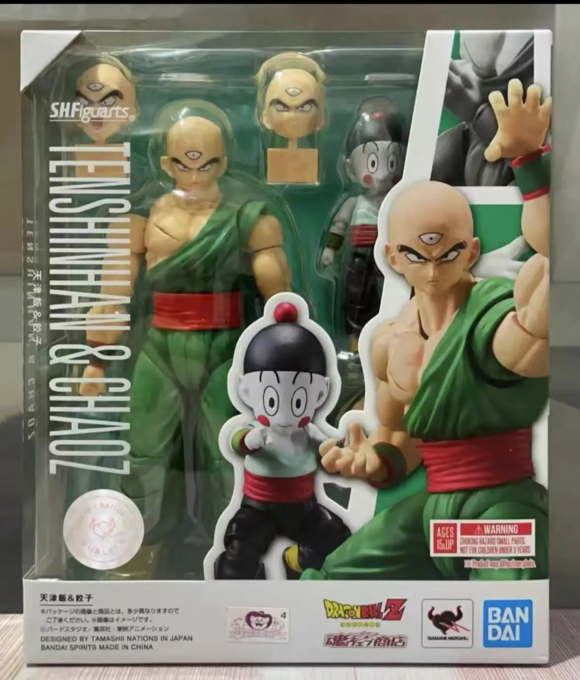 Bandai-figuras de acción Shf Sh Figuarts, 100% originales, Dragon Ball, Tenshinhan, Chaoz, regalo de Pvc en Stock