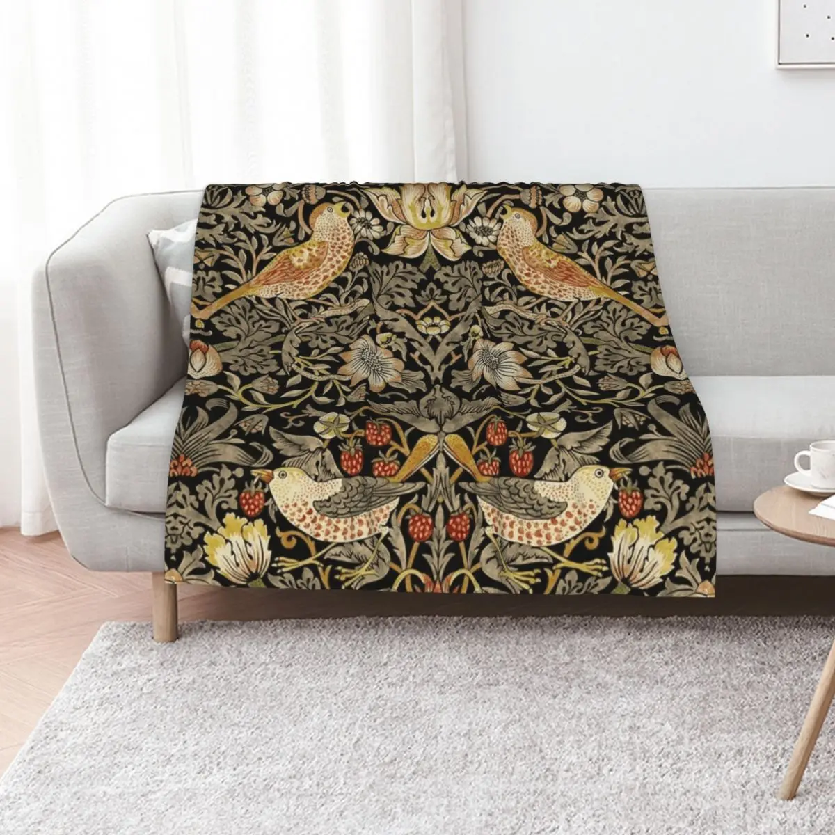

William Morris- strawberry thief design Throw Blanket For Sofa Thin Nap for winter Sofas Blankets