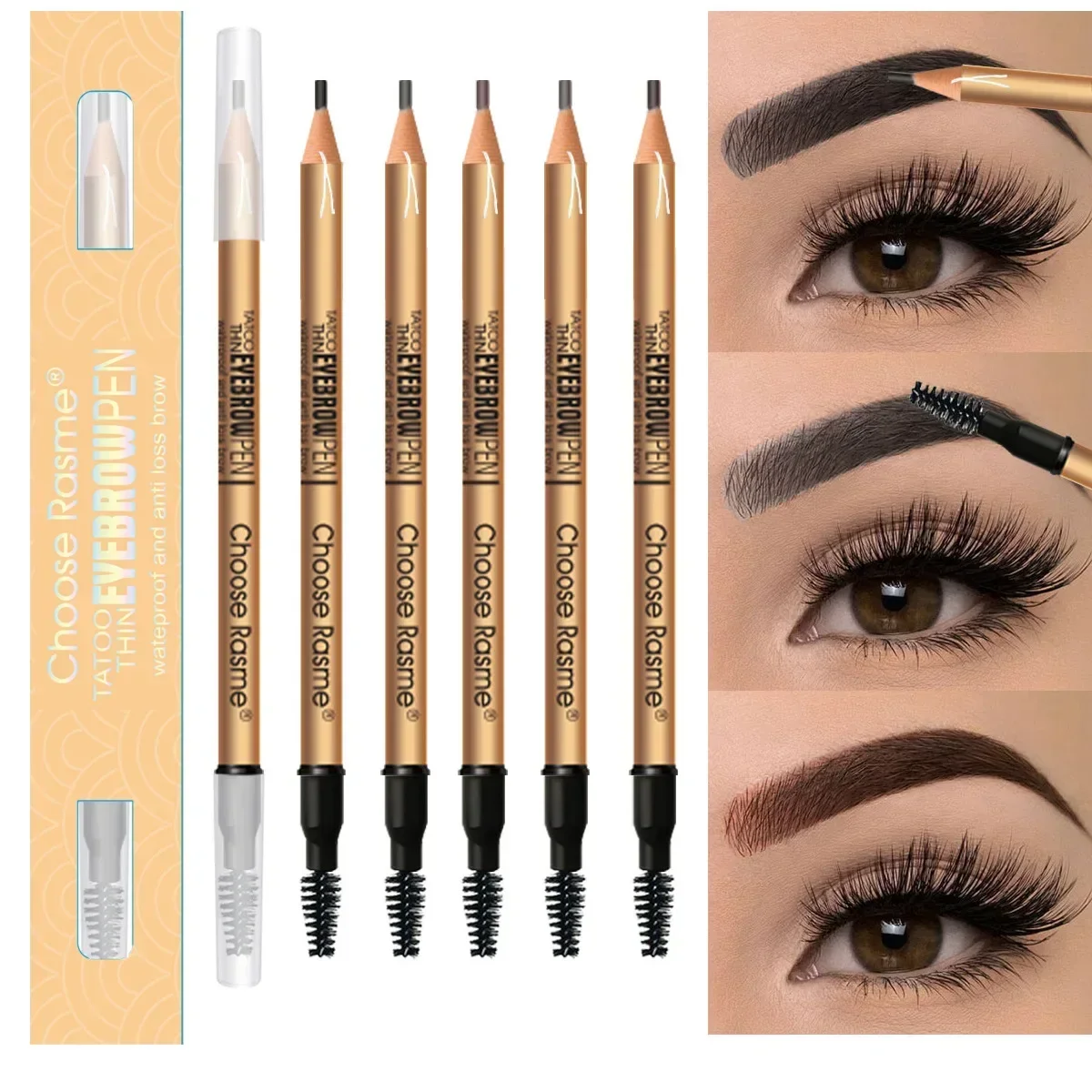 Nieuwe professionele microblading potlood permanente wenkbrauwpotlood tattoo waterdichte kunst tint make-up wenkbrauw pen versterkers cosmetische